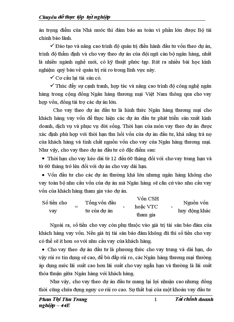 image for page Nâng cao chất lượng thẩm định tài chính dự án trong hoạt động cho vay tại Chi nhánh Ngân hàng công thương Phúc Yên Vĩnh Phúc