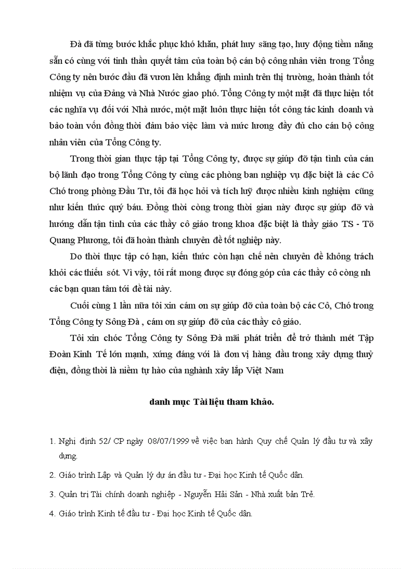 image for page Thực trạng và giải pháp về hoạt động đầu tư phát triển tại Tổng Công Ty Sông Đa