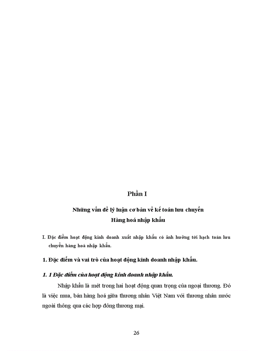 Hoàn thiện công tác kế toán lưu chuyển hàng hoá nhập khẩu tại công ty Thương mại và xây dựng Hà Nội 1