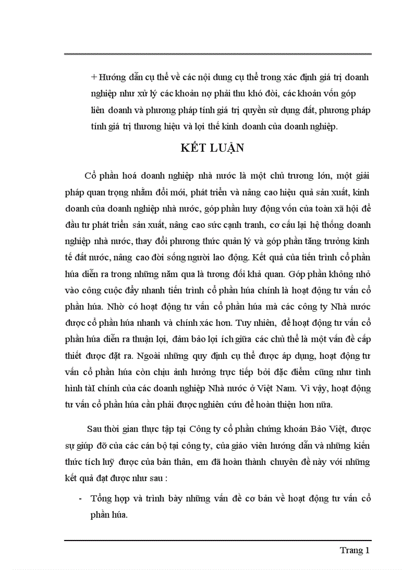 image for page Nâng cao hiệu quả hoạt động tư vấn cổ phần hóa DNNN tại Công ty Cổ phần chứng khoán Bảo Việt