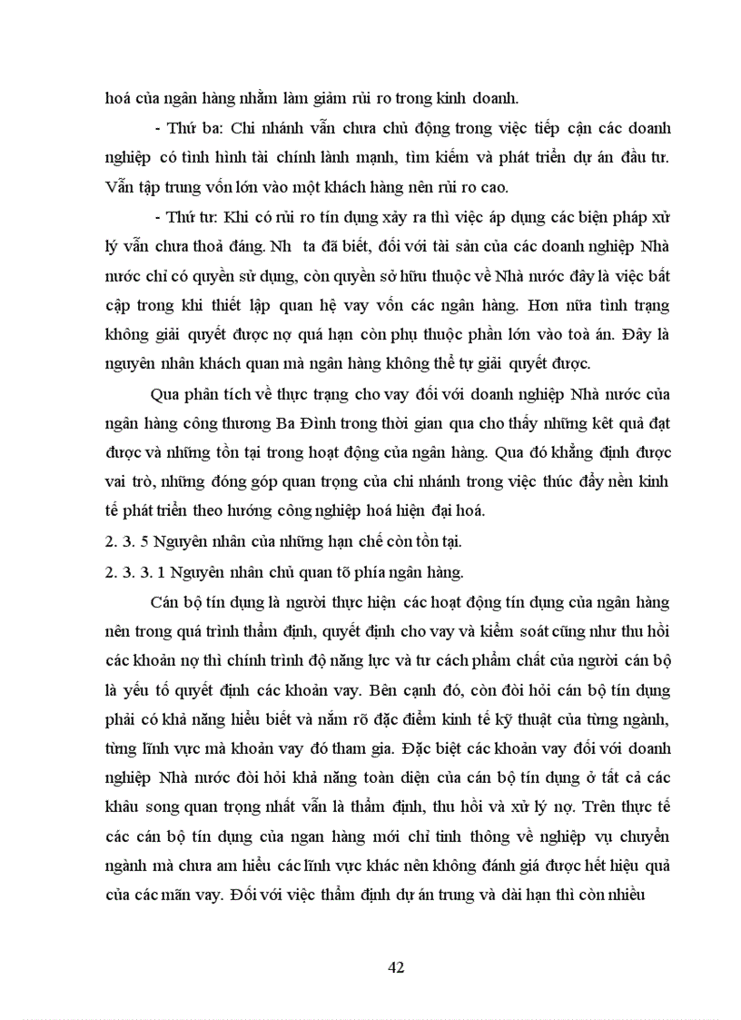 image for page Một số giải pháp nâng cao hiệu quả cho vay đối với doanh nghiệp nhà nước tại Ngân hàng công thương Ba Đình 1