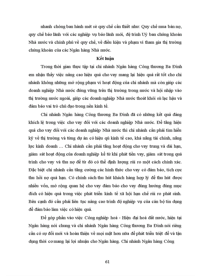 image for page Một số giải pháp nâng cao hiệu quả cho vay đối với doanh nghiệp nhà nước tại Ngân hàng công thương Ba Đình 1