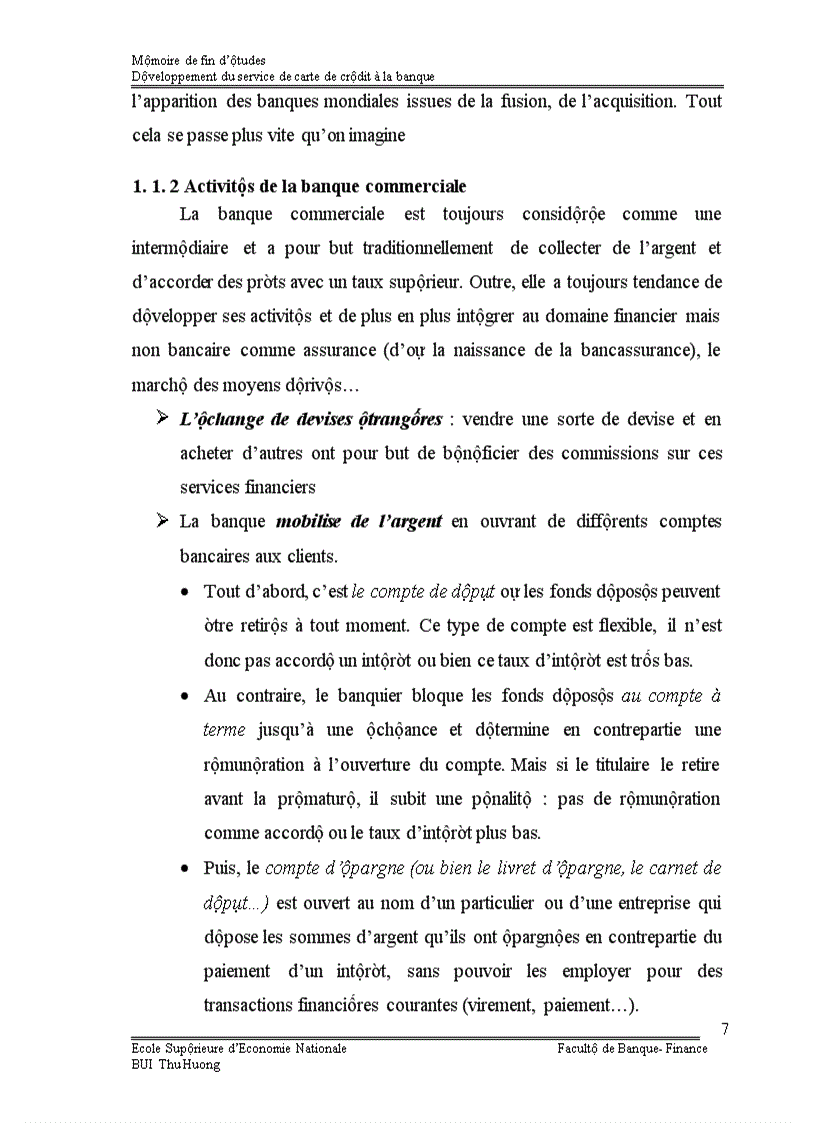 image for page Développement du service de carte de crédit à la banque