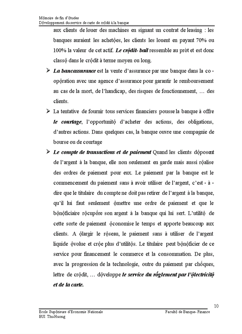 image for page Développement du service de carte de crédit à la banque