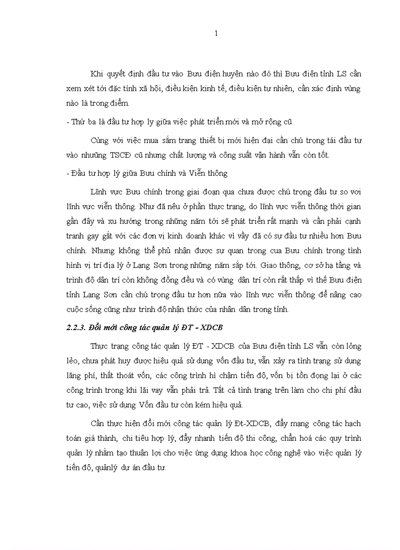 image for page Thực trạng và giải pháp nâng cao hiệu quả Đầu tư Xây dựng cơ bản ở Bưu điện tỉnh Lạng Sơn 1