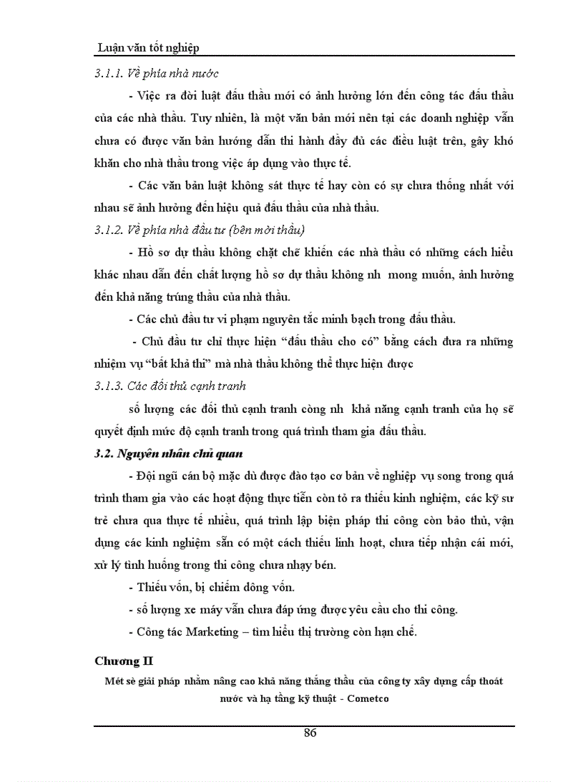 image for page Thực trạng và một số giải pháp nhằm nâng cao khả năng thắng thầu của công ty Xây dựng cấp thoát nước và hạ tầng kỹ thuật Cometco