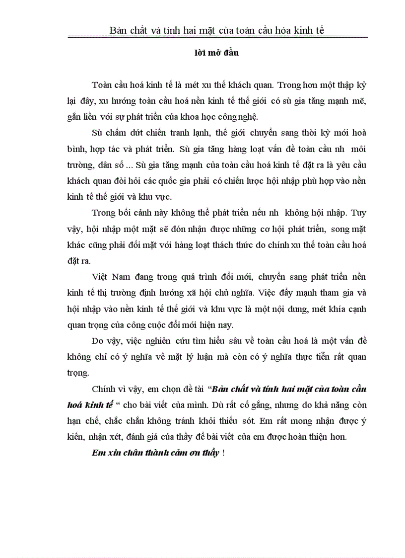 image for page Bản chất và tính hai mặt của toàn cầu hoá kinh tế