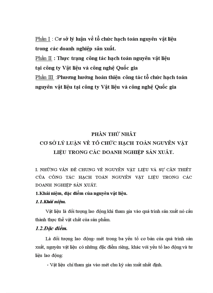 image for page Tổ chức hạch toán nguyên vật liệu ở công ty Vật liệu và công nghệ Quốc gia 1
