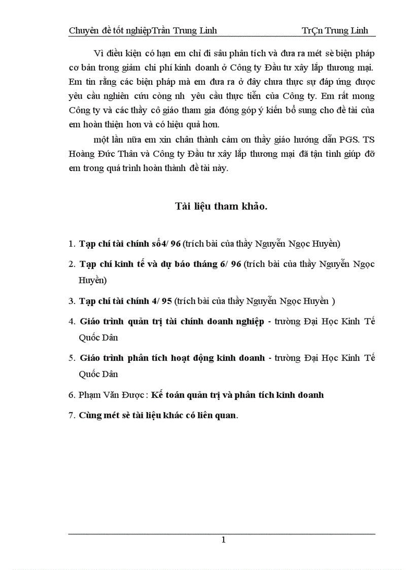 image for page Biện pháp giảm chi phí kinh doanh ở công ty Đầu Tư Xây lắp Thương Mại 1