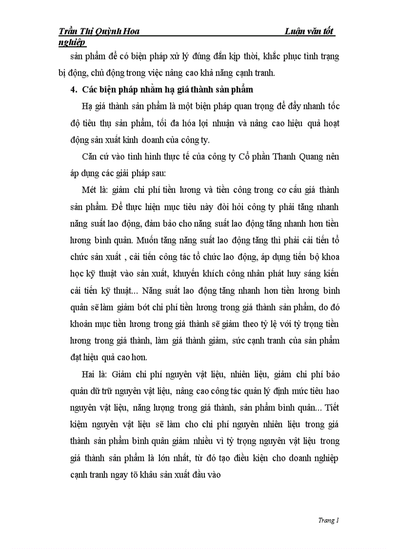 image for page Những biện pháp nhằm nâng cao khả năng cạnh tranh của Công ty Cổ phần Thanh Quang