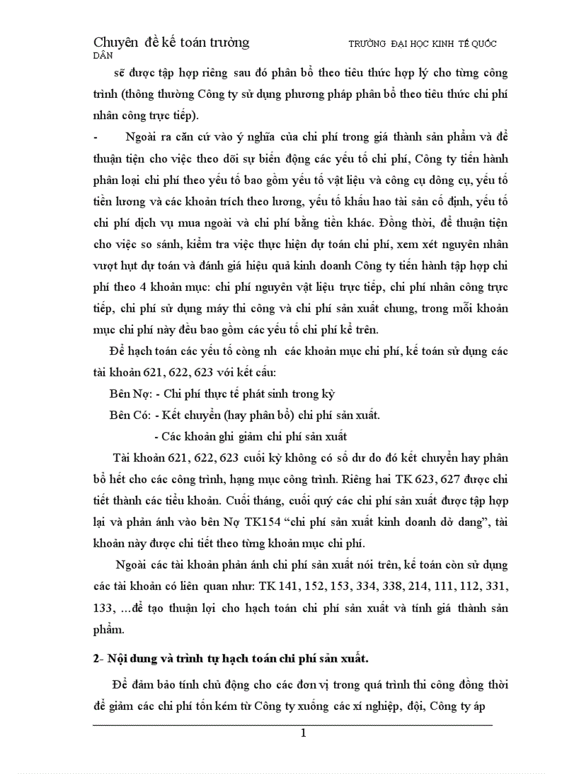 image for page Hoàn thiện hạch toán chi phí sản xuất và tính giá thành sản phẩm xây lắp tại Công ty Xây dựng số 1 Hà Nội 1