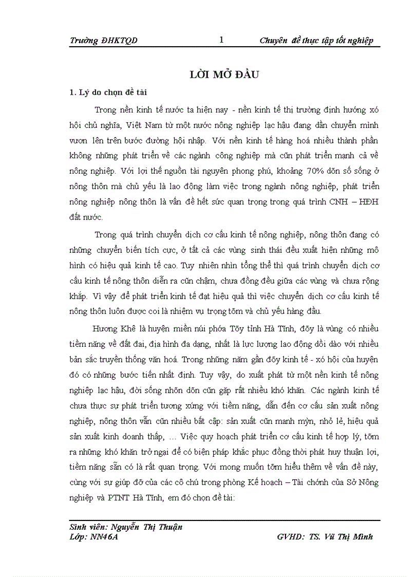 image for page Thực trạng phát triển kinh tế xã hội và chuyển dịch cơ cấu kinh tế nông thôn của huyện Hương Khê Hà Tĩnh dưới tác động của tuyến đường Hồ Chí Minh