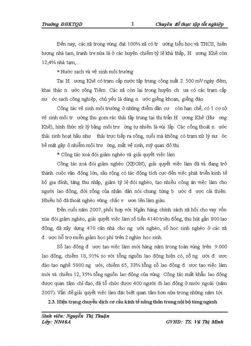 image for page Thực trạng phát triển kinh tế xã hội và chuyển dịch cơ cấu kinh tế nông thôn của huyện Hương Khê Hà Tĩnh dưới tác động của tuyến đường Hồ Chí Minh