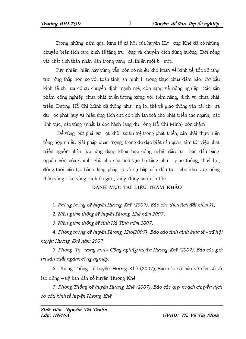 image for page Thực trạng phát triển kinh tế xã hội và chuyển dịch cơ cấu kinh tế nông thôn của huyện Hương Khê Hà Tĩnh dưới tác động của tuyến đường Hồ Chí Minh