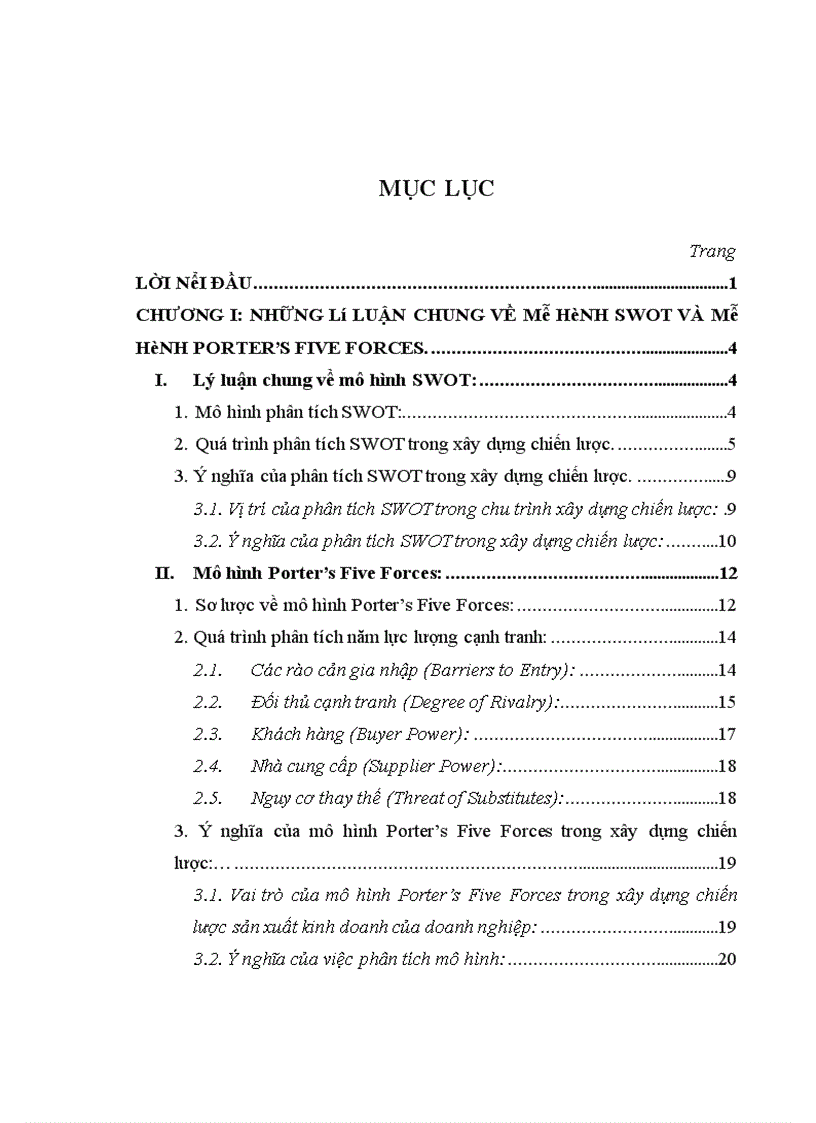 image for page Phân tích ứng dụng mô hình SWOT và mô hình Porter s Five Forces trong xây dựng chiến lược sản xuất kinh doanh tại Công ty Cổ phần Cơ khí xây dựng giao thông Thăng Long