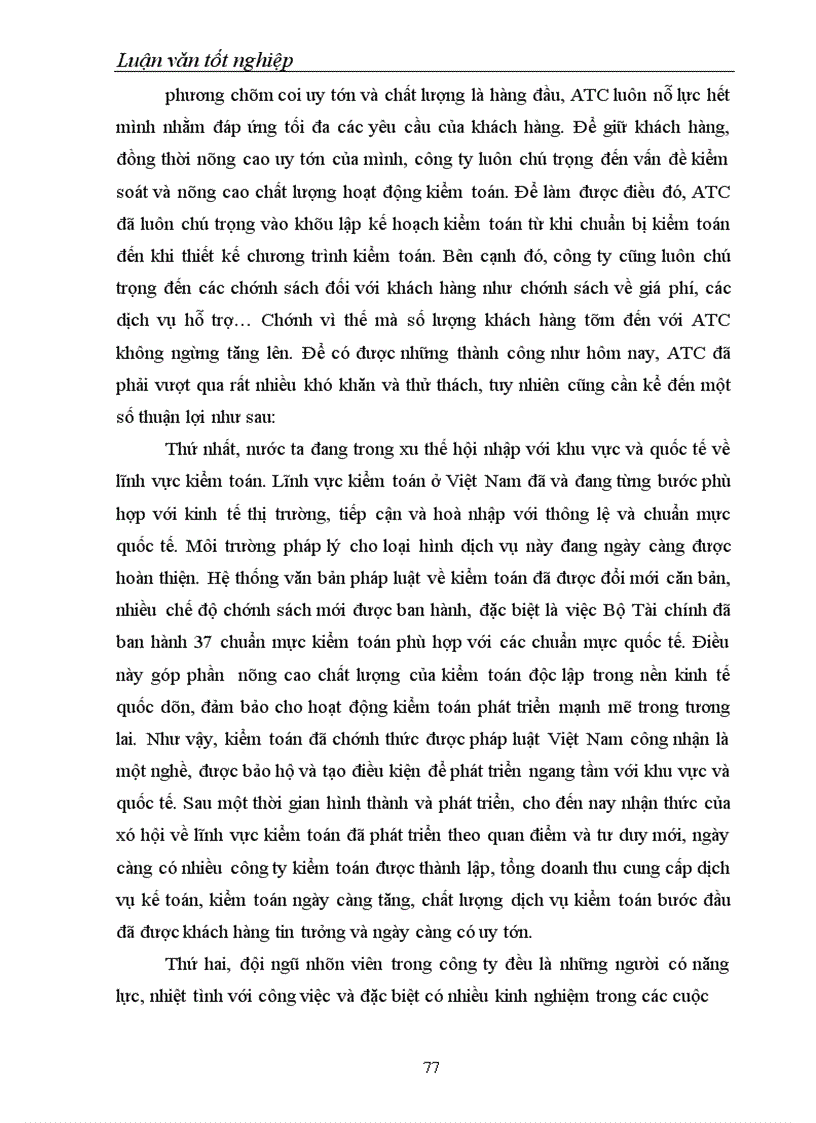 image for page Lập kế hoạch kiểm toán trong kiểm toán tài chính do Công ty Cổ phần Kiểm toán và Tư vấn thuế ATC thực hiện 1