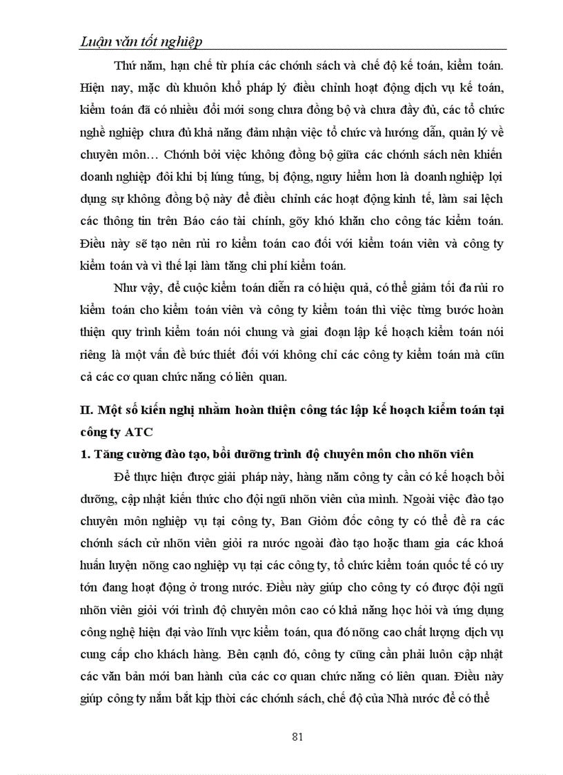 image for page Lập kế hoạch kiểm toán trong kiểm toán tài chính do Công ty Cổ phần Kiểm toán và Tư vấn thuế ATC thực hiện 1