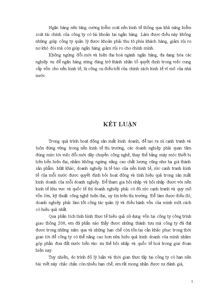image for page Một số giải pháp nhằm nâng cao hiệu quả sử dụng vốn tại Công ty công trình giao thông 208 thuộc tổng giao thông 4 Bộ Giao Thông Vận tải 1