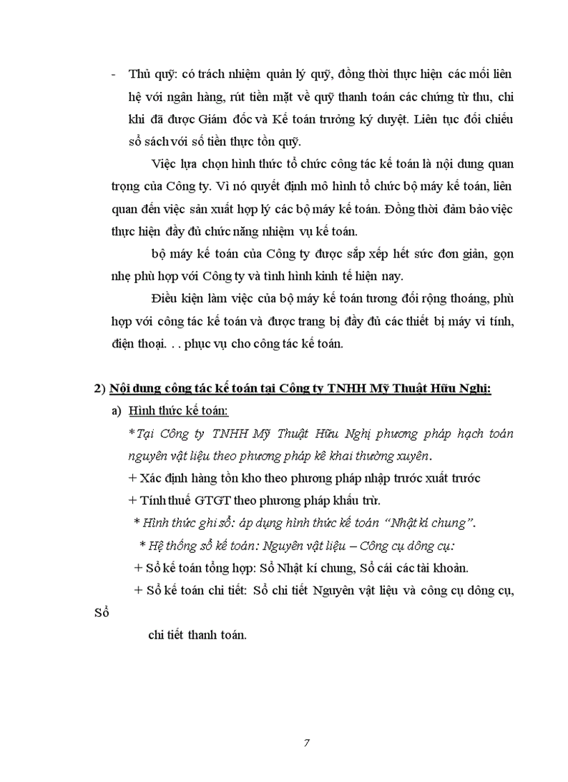 image for page Hạch toán kế toán nguyên vật liệu và công cụ dụng cụ của Công ty TNHH Mỹ Thuật Hữu Nghị 1