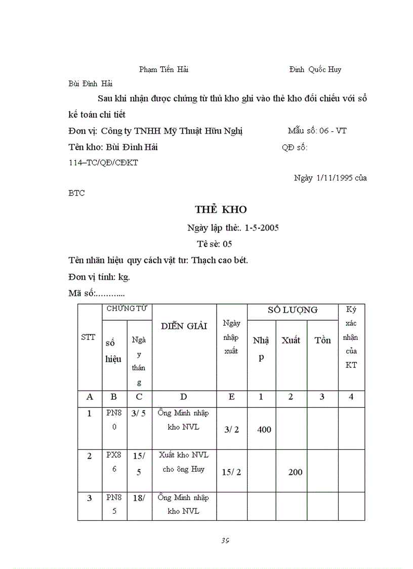 image for page Hạch toán kế toán nguyên vật liệu và công cụ dụng cụ của Công ty TNHH Mỹ Thuật Hữu Nghị 1