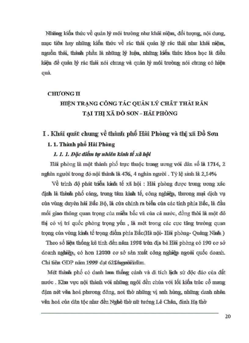 image for page Thực trạng công tác quản lý rác thải và một số giải pháp nhằm nâng cao chất lượng môi trường tại thị xã Đồ Sơn