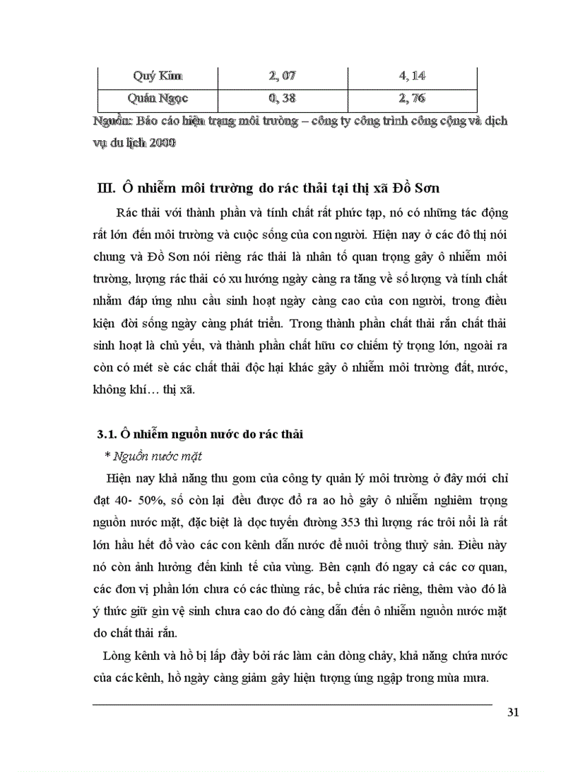 image for page Thực trạng công tác quản lý rác thải và một số giải pháp nhằm nâng cao chất lượng môi trường tại thị xã Đồ Sơn