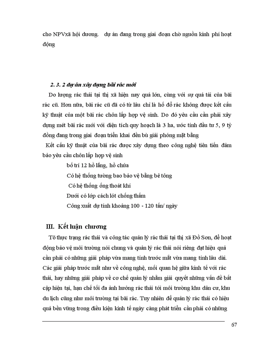 image for page Thực trạng công tác quản lý rác thải và một số giải pháp nhằm nâng cao chất lượng môi trường tại thị xã Đồ Sơn