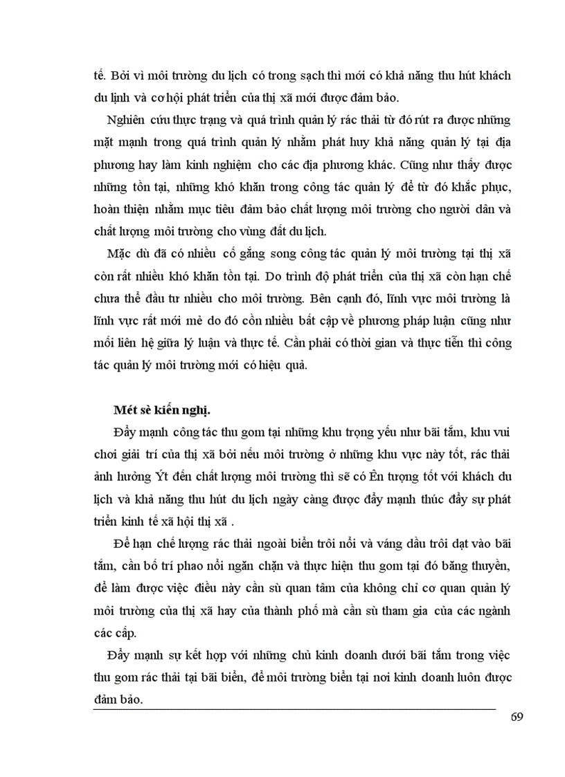 image for page Thực trạng công tác quản lý rác thải và một số giải pháp nhằm nâng cao chất lượng môi trường tại thị xã Đồ Sơn
