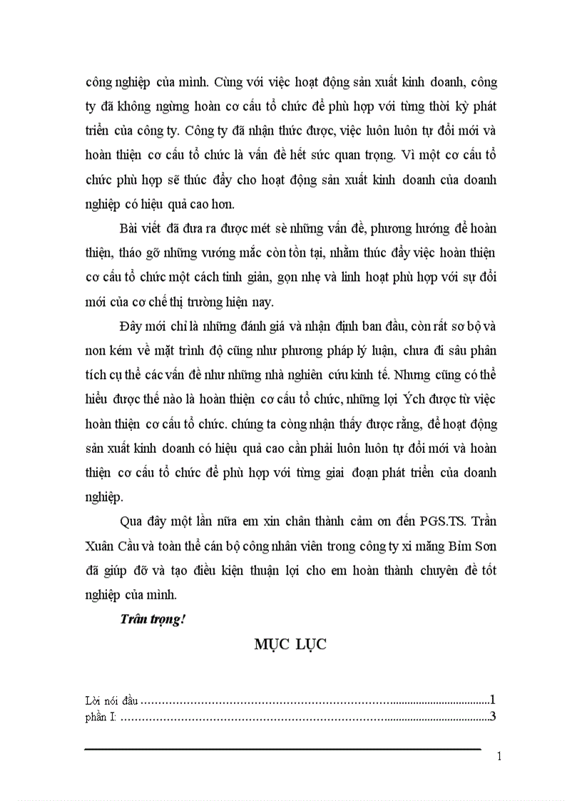 image for page Hoàn thiện cơ cấu tổ chức ở công ty xi măng Bỉm Sơn