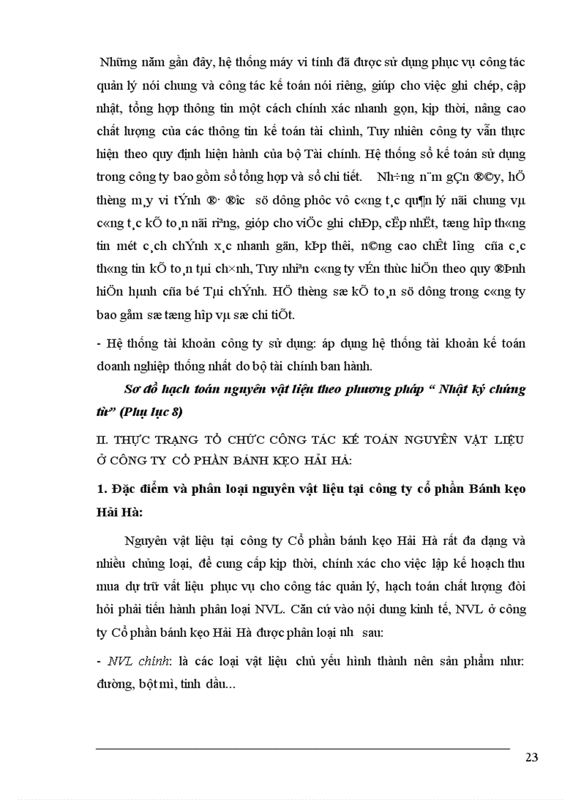 image for page Tổ chức công tác kế toán nguyên vật liệu tại Công ty cổ phần bánh kẹo hải hà