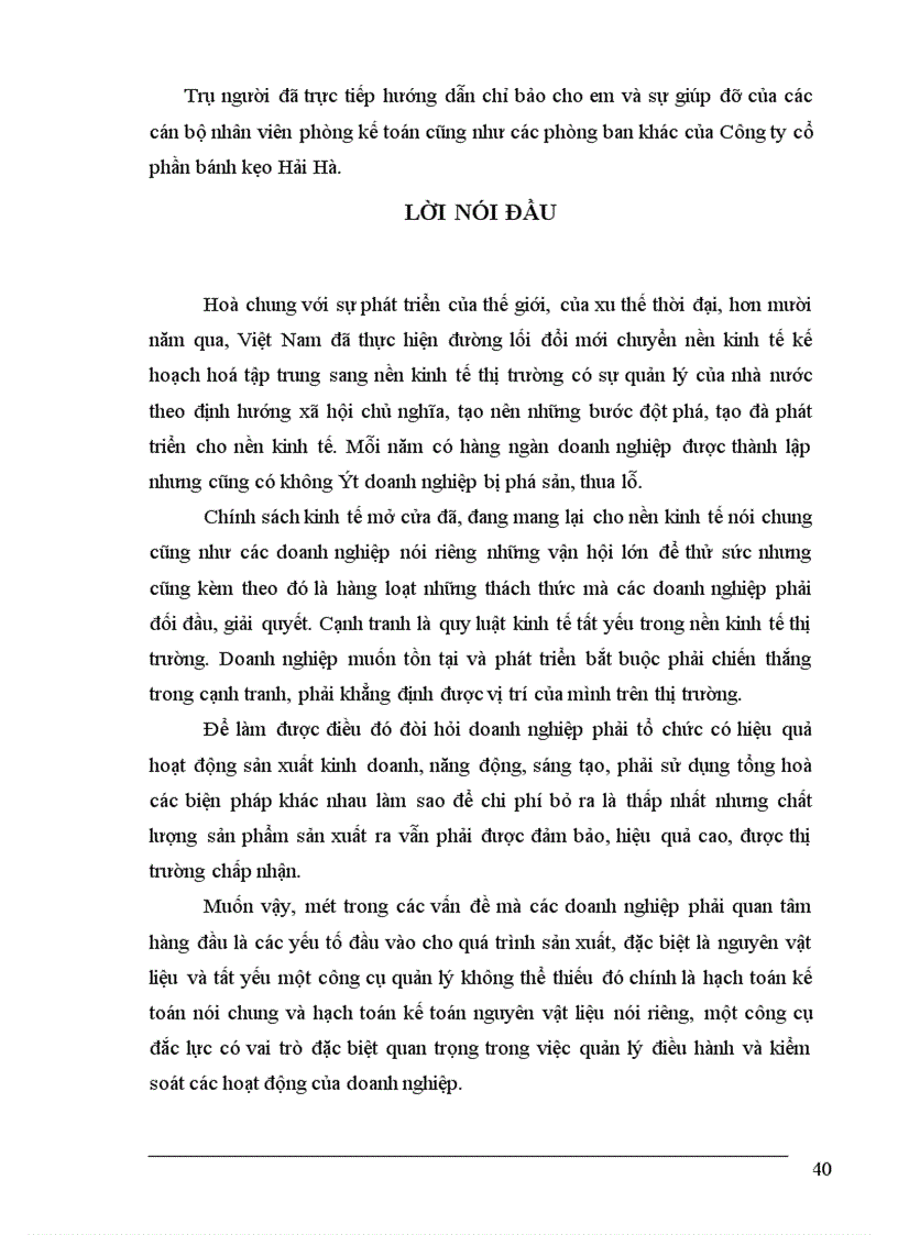 image for page Tổ chức công tác kế toán nguyên vật liệu tại Công ty cổ phần bánh kẹo hải hà