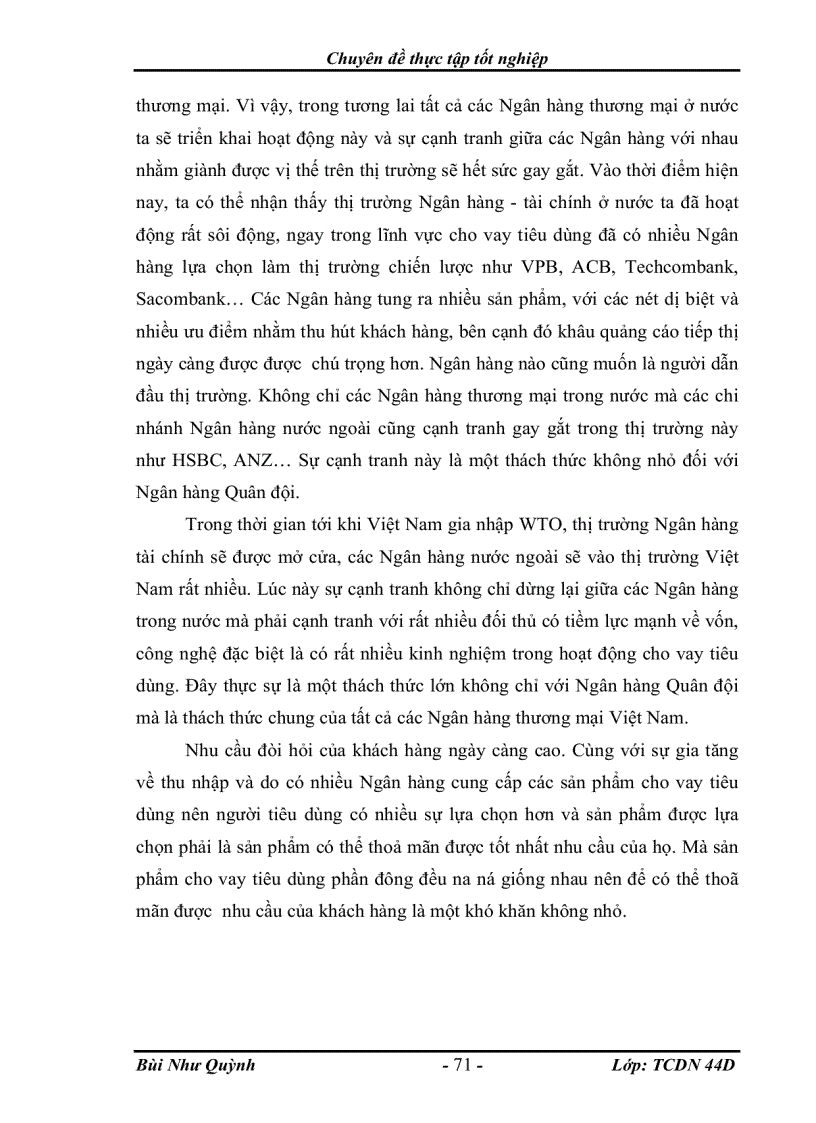 image for page Mở rộng hoạt động cho vay tiêu dùng tại Ngân hàng thương mại cổ phần Quân đội