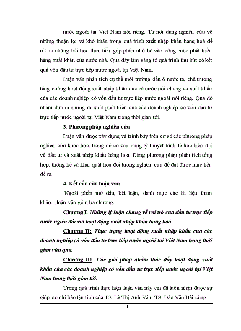 Các giải pháp nhằm thúc đẩy hoạt động xuất khẩu của các doanh nghiệp có vốn đầu tư trực tiếp nước ngoài tại Việt Nam trong thời gian tới 1