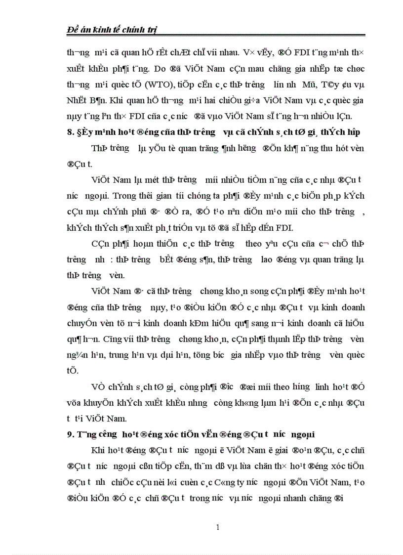 image for page Thực trạng và giải pháp để huy động và sử dụng có hiệu quả nguồn đầu tư của nước ngoài vào nước ta 1