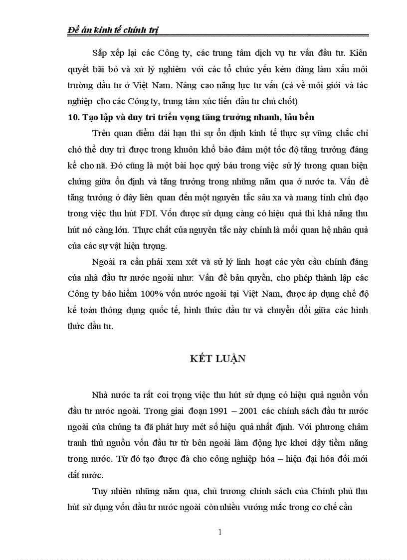 image for page Thực trạng và giải pháp để huy động và sử dụng có hiệu quả nguồn đầu tư của nước ngoài vào nước ta 1