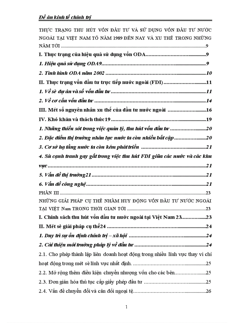 image for page Thực trạng và giải pháp để huy động và sử dụng có hiệu quả nguồn đầu tư của nước ngoài vào nước ta 1