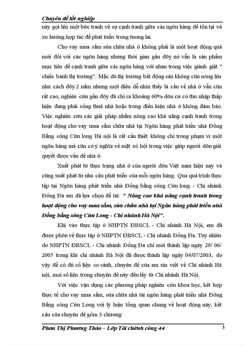 image for page Nâng cao khả năng cạnh tranh trong hoạt động cho vay mua sắm sửa chữa nhà tại Ngân hàng phát triển nhà Đồng bằng sông Cửu Long Chi nhánh Hà Nội