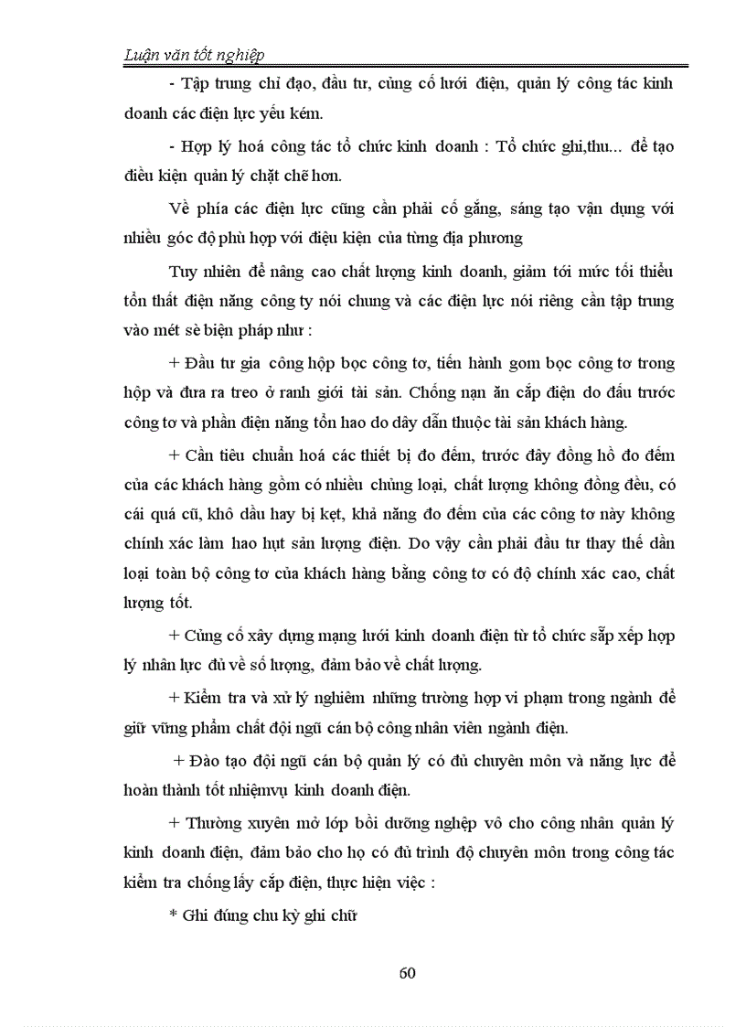 image for page Một số biện pháp chủ yếu nhằm giảm tổn thất điện năng trong quản lý truyền tải và phân phối điện năngcủa công ty điện lực Hà nội