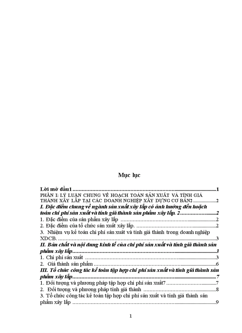 image for page Kế toán tập hợp chi phí sản xuất và tính giá thành sản phẩm xây lắp tại công ty cổ phần đầu tư và xây dựng HUD1 1