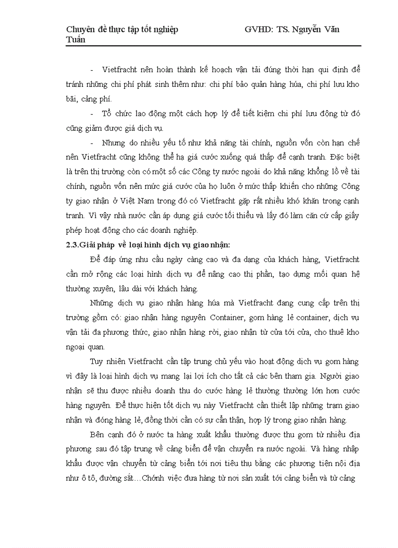 image for page Những giải pháp nhằm nâng cao hoạt động giao nhận hàng hóa bằng đường biển tại Công ty cổ phần vận tải và thuê tàu Vietfracht