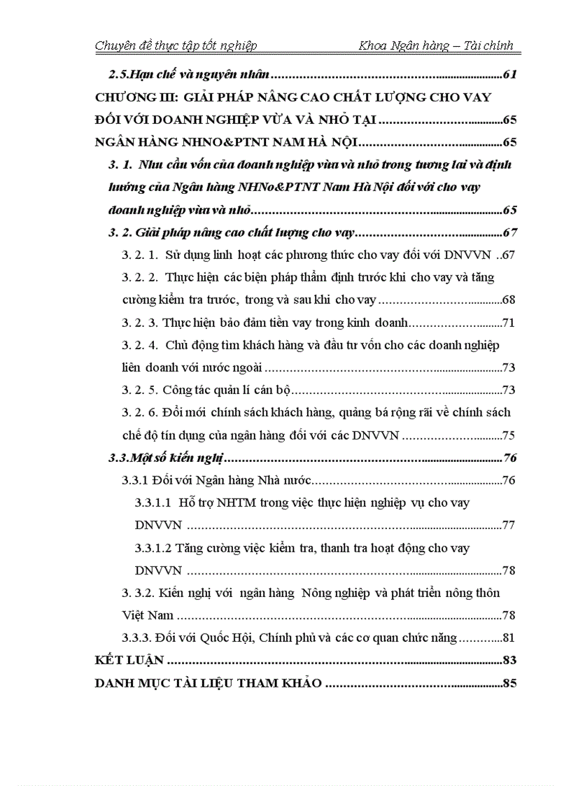 image for page Nâng cao chât lượng cho vay đối với doanh nghiệp vừa và nhỏ tại ngân hàng nông nghiệp và phát triển nông thôn Nam Hà Nội