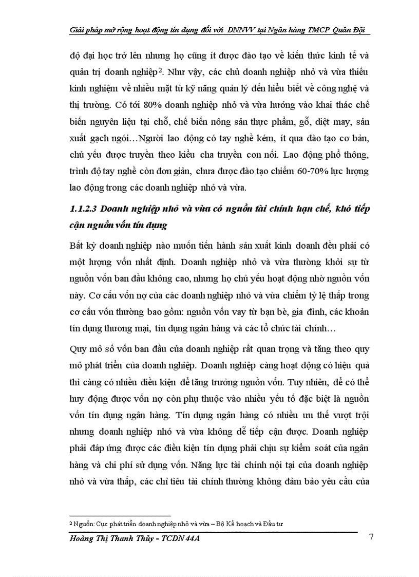 image for page Giải pháp mở rộng hoạt động tín dụng đối với doanh nghiệp nhỏ và vừa tại Ngân hàng Thương mại Cổ phần Quân Đội 1