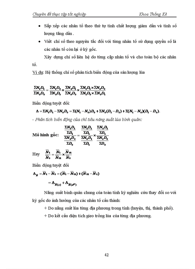 image for page Vận dụng một số phương pháp thống kê phân tích tình sản xuất lúa của tỉnh Thanh Hoá giai đoạn 1995 2005 1
