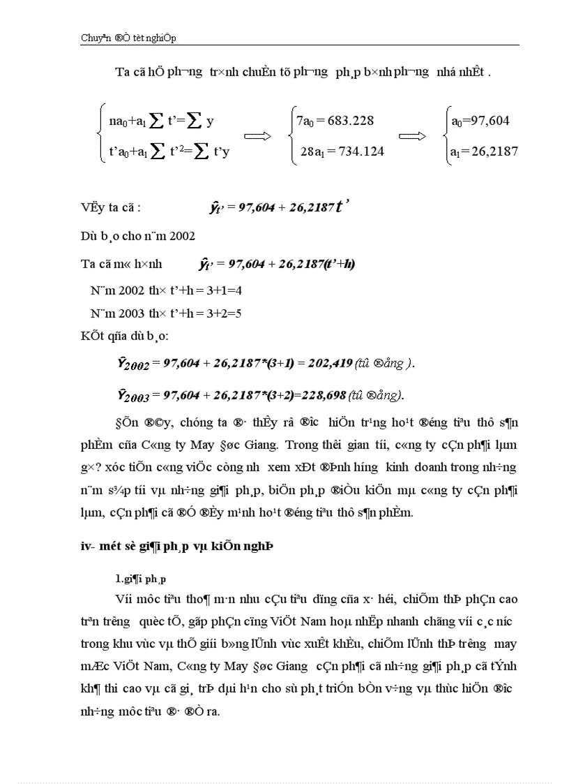 image for page Vận dụng một số phương pháp Thống Kê phân tích tình hình tiêu thụ sản phẩm của Công ty may Đúc Giang giai đoạn 1995 2001 và dự báo giai đoạn 2002 2003 1