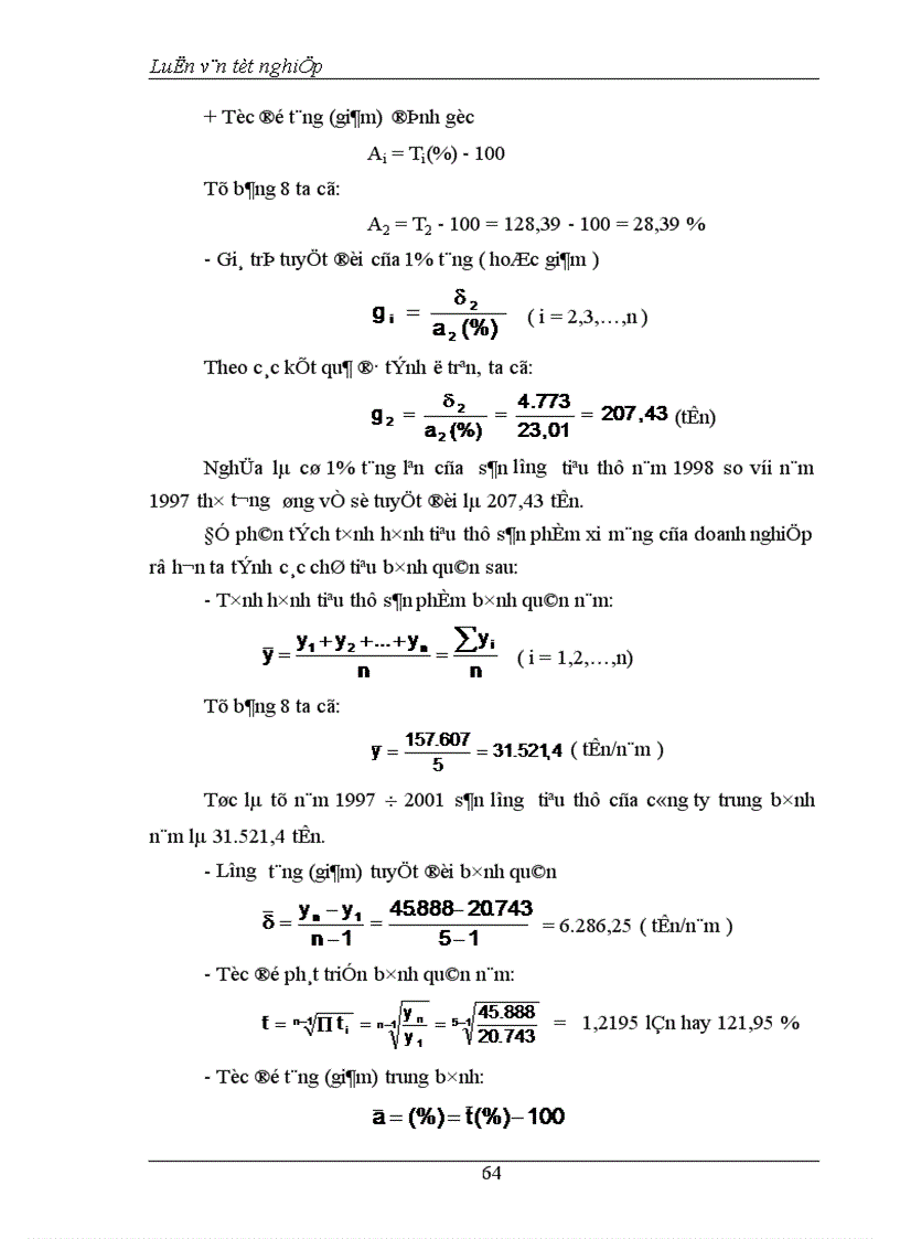 image for page Vận dụng một số phương pháp thống kê phân tích tình hình tiêu thụ sản phẩm của Công ty xi măng Hoà bình giai đoạn 1997 2001và dự đoán năm 2002 1