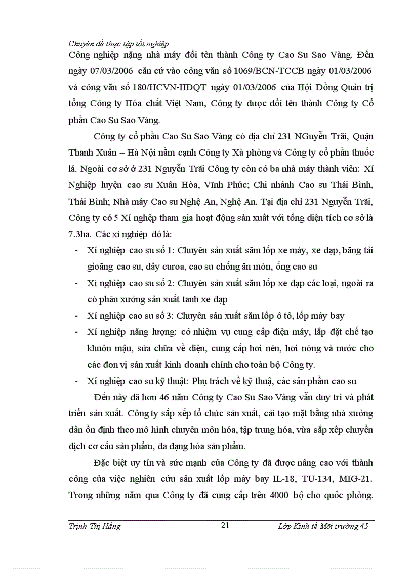 image for page Đánh giá hiệu quả Kinh tế Xã hội và Môi trường của việc thực hiện giải pháp tái sử dụng nước thải tại Công ty cổ phần Cao Su Sao Vàng Hà Nội