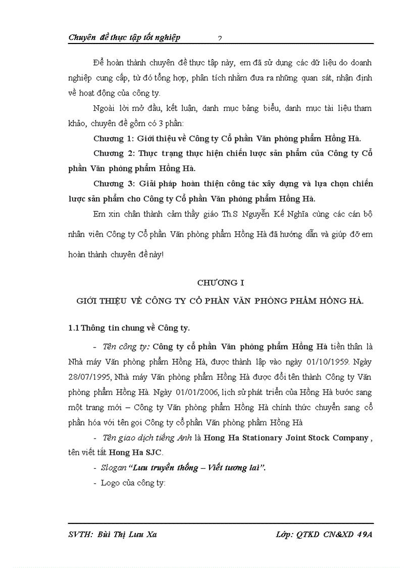 image for page Hoàn thiện công tác xây dựng và lựa chọn chiến lược sản phẩm của Công ty Cổ phần Văn phòng phẩm Hồng Hà