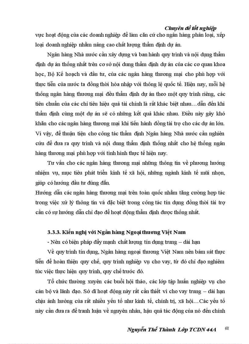 image for page Nâng cao chất lượng thẩm định tài chính dự án trong hoạt động cho vay tại ngân hàng ngoại thương chi nhánh Hà Nội