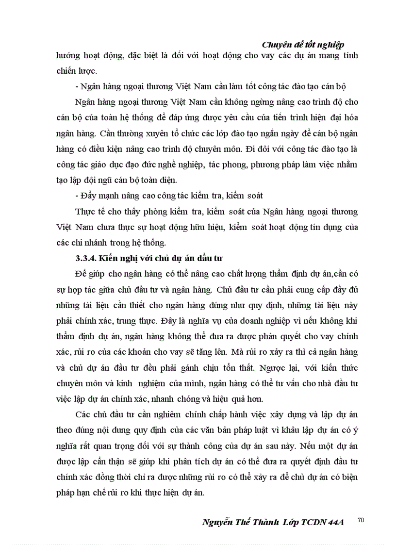 image for page Nâng cao chất lượng thẩm định tài chính dự án trong hoạt động cho vay tại ngân hàng ngoại thương chi nhánh Hà Nội