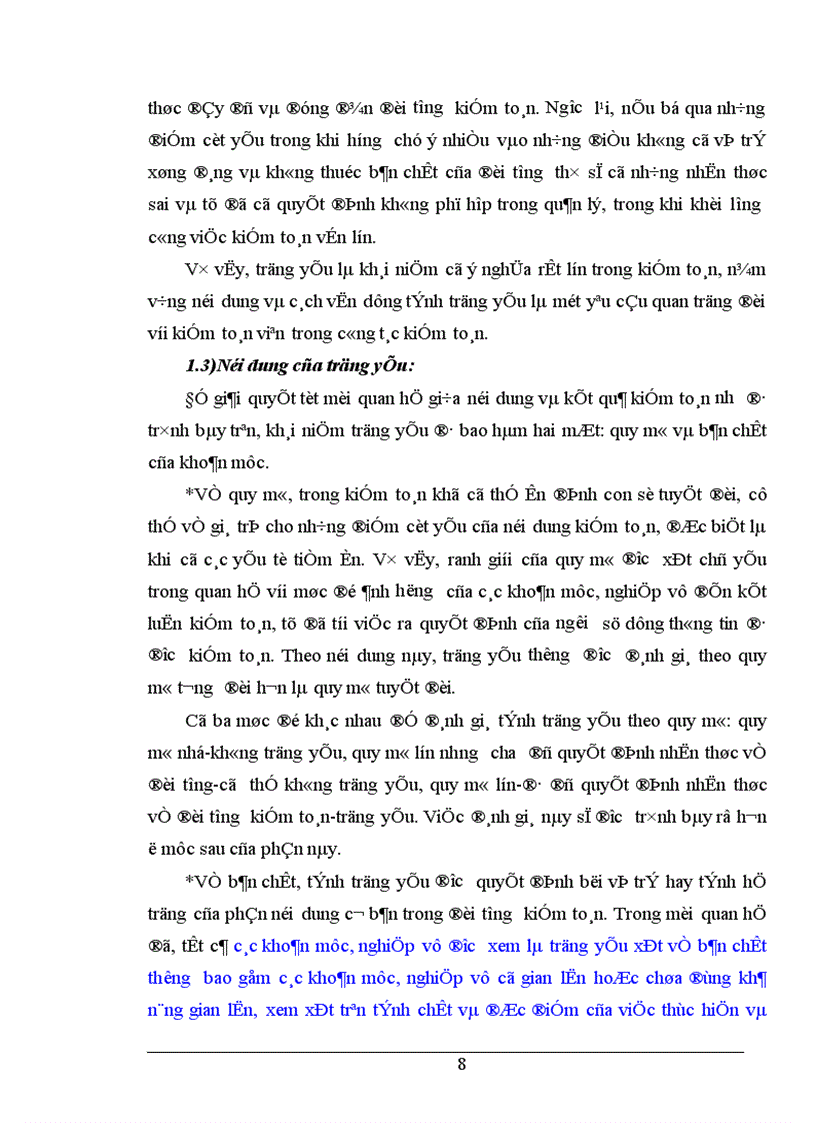 image for page Hoàn thiện quy trình đánh giá trọng yếu và rủi ro trong giai đoạn lập kế hoạch kiểm toán BCTC tại Công ty Kiểm toán Việt Nam 1